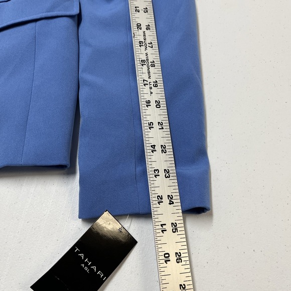 Tahari ASL Blazer Womens 10 Perwinkle One Button Jacket Structured Lined Office - Picture 11 of 13